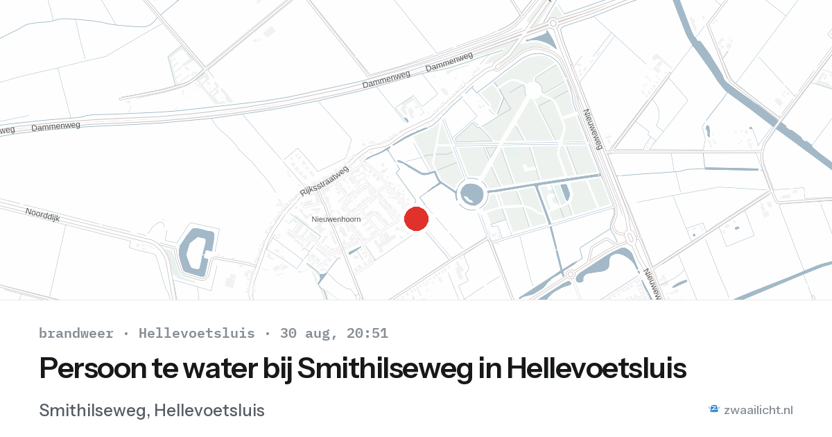 Persoon te water bij Smithilseweg in Hellevoetsluis — 30 aug 2026