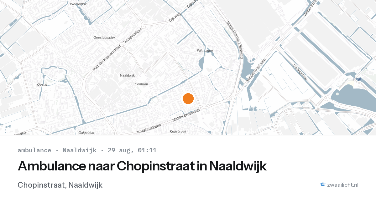 Ambulance naar Chopinstraat in Naaldwijk — 28 aug 2026