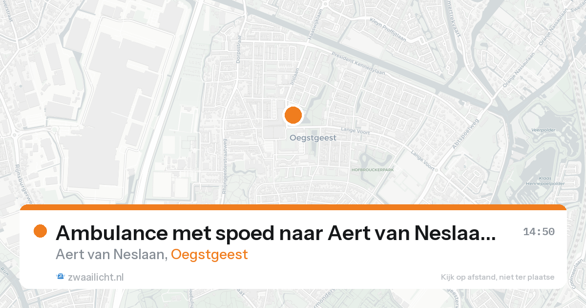 Ambulance met spoed naar Aert van Neslaan in Oegstgeest — 22 aug 2026