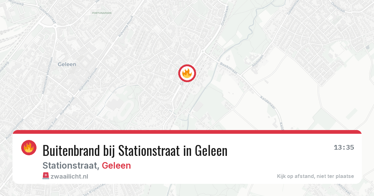 Buitenbrand bij Stationstraat in Geleen — 8 aug 2026