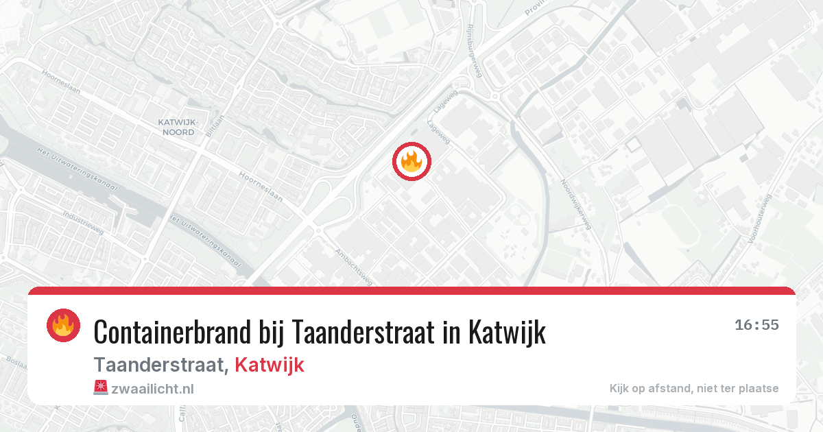 Containerbrand bij Taanderstraat in Katwijk — 3 jun 2026
