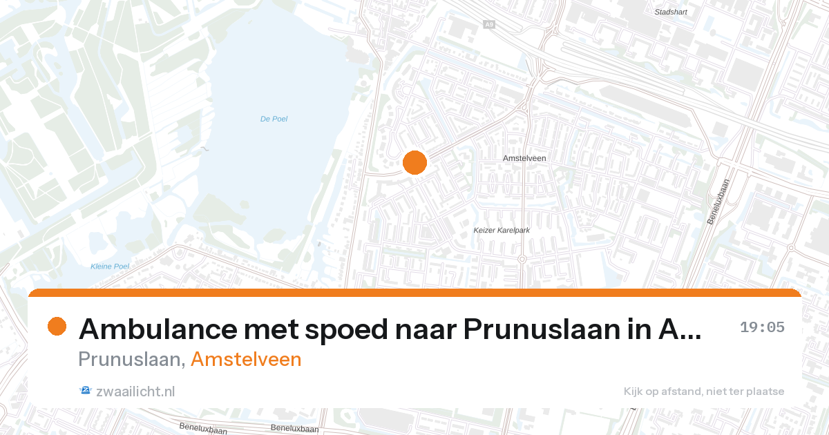 Ambulance met spoed naar Prunuslaan in Amstelveen — 27 aug 2026
