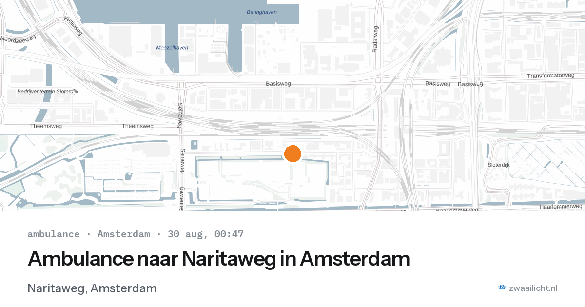 Ambulance naar Naritaweg in Amsterdam — 29 aug 2026