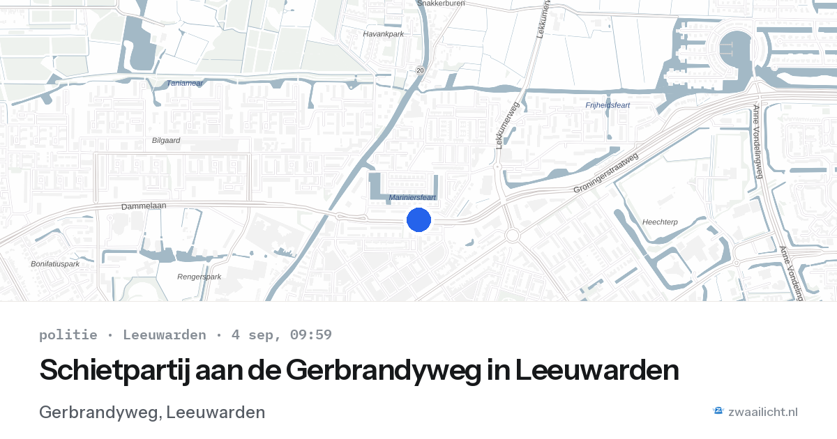 Schietpartij aan de Gerbrandyweg in Leeuwarden — 4 sep 2026