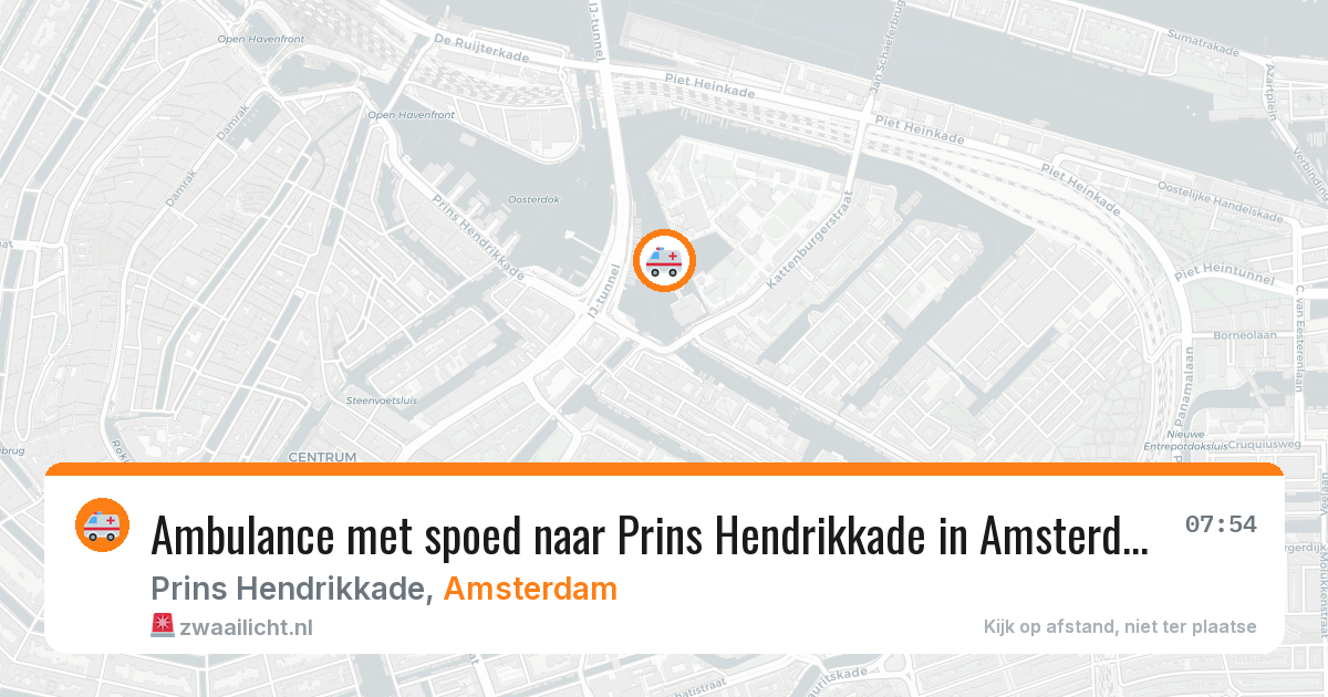 Ambulance met spoed naar Prins Hendrikkade in Amsterdam — 9 jun 2026