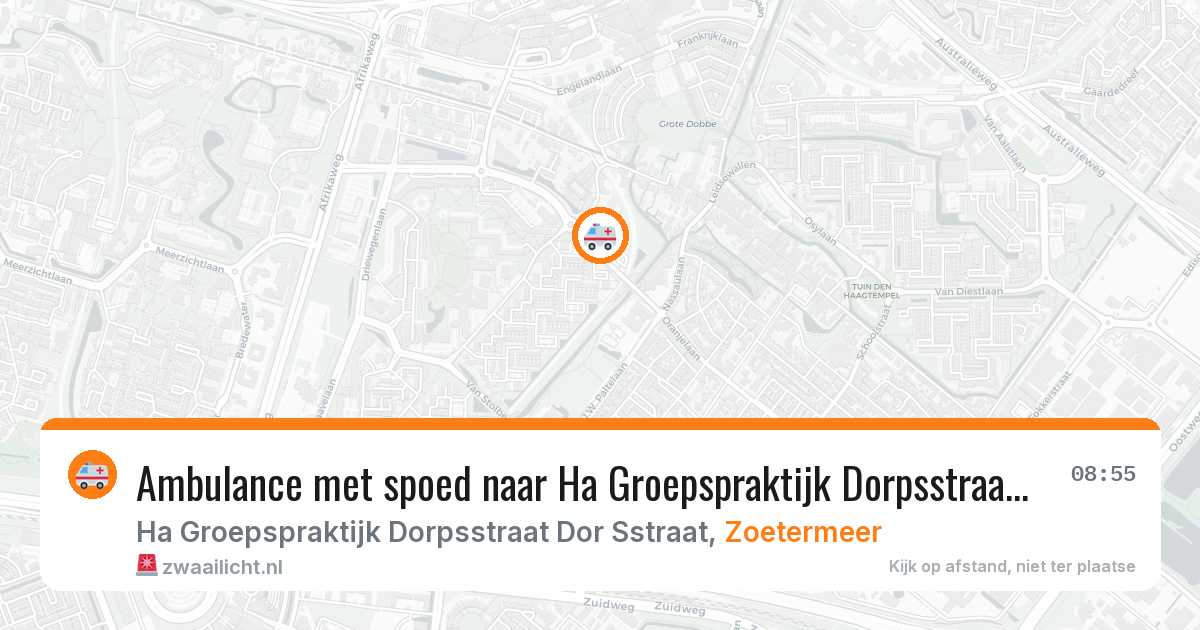 Ambulance met spoed naar Ha Groepspraktijk Dorpsstraat Dor Sstraat in Zoetermeer — 22 jun 2026