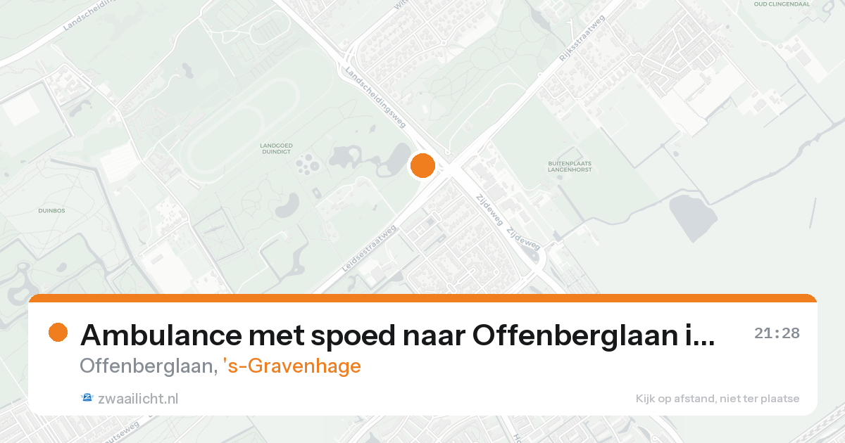 Ambulance met spoed naar Offenberglaan in 's-Gravenhage — 21 aug 2026