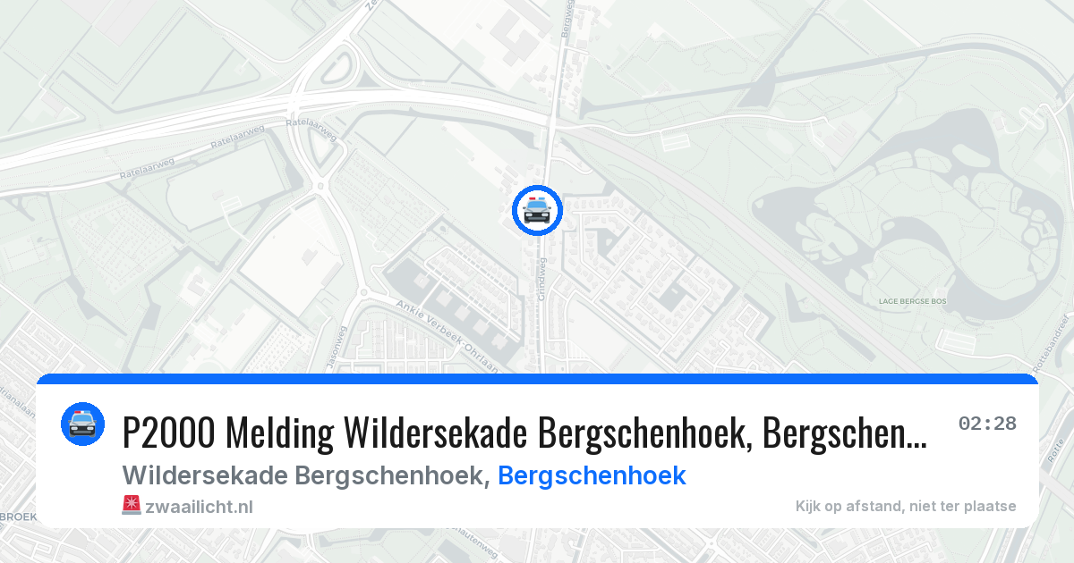 P2000 Melding Wildersekade Bergschenhoek, Bergschenhoek — 14 jun 2026