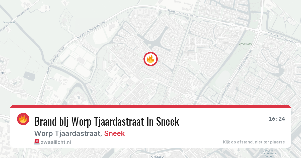 Brand bij Worp Tjaardastraat in Sneek — 2 apr 2026