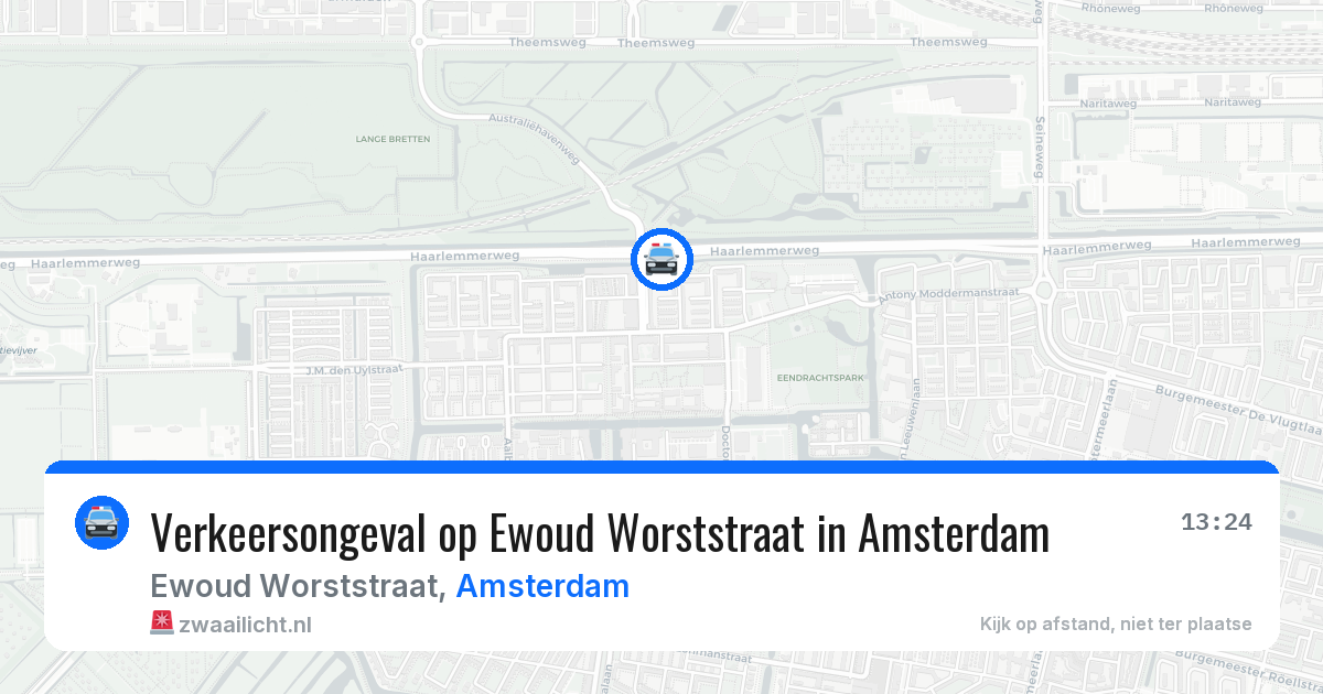 Verkeersongeval op Ewoud Worststraat in Amsterdam — 19 jun 2026