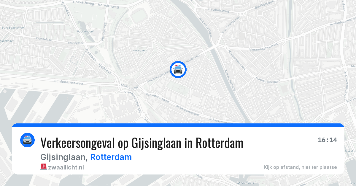 Verkeersongeval op Gijsinglaan in Rotterdam — 25 mei 2026