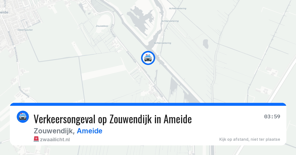 Verkeersongeval op Zouwendijk in Ameide — 28 jun 2026