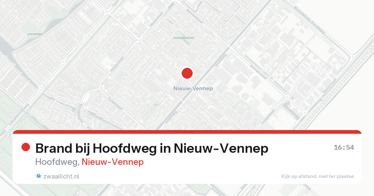 Brand bij Hoofdweg in Nieuw-Vennep — 19 aug 2026