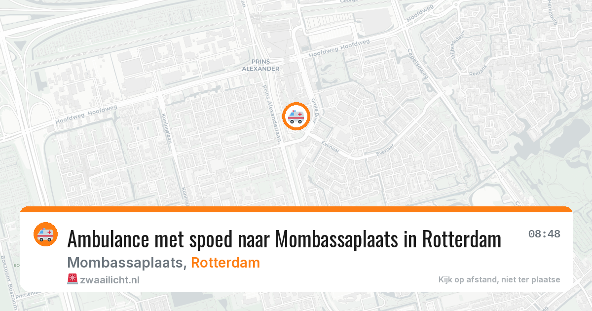 Ambulance met spoed naar Mombassaplaats in Rotterdam — 13 jun 2026