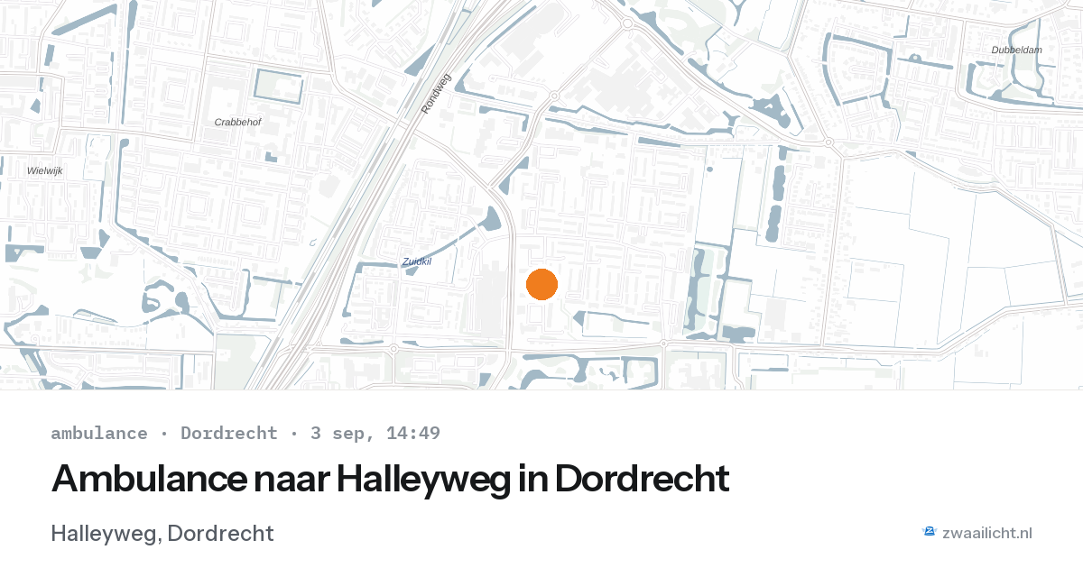 Ambulance naar Halleyweg in Dordrecht — 3 sep 2026