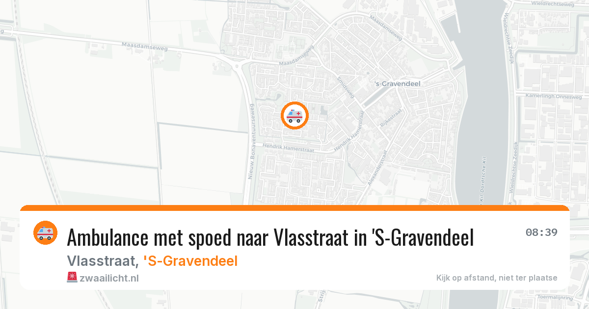 Ambulance met spoed naar Vlasstraat in 'S-Gravendeel — 20 mrt 2026