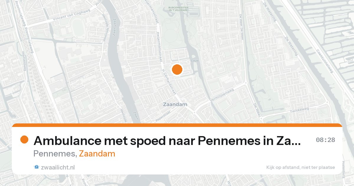 Ambulance met spoed naar Pennemes in Zaandam — 20 aug 2026