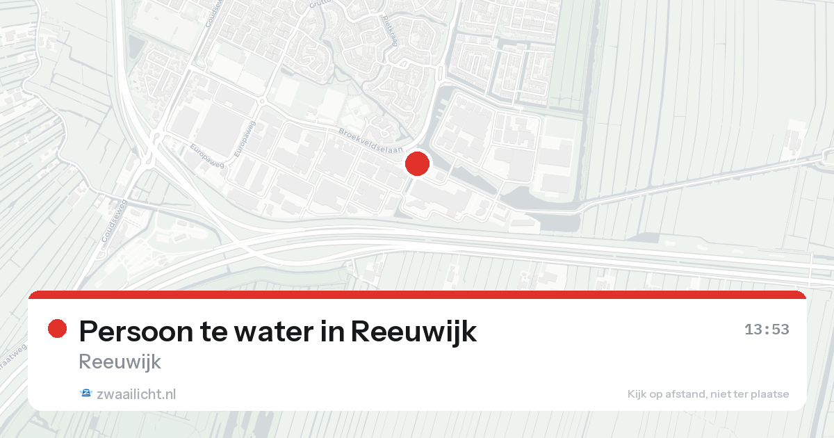 Persoon te water in Reeuwijk — 9 aug 2026