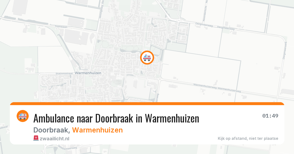 Ambulance naar Doorbraak in Warmenhuizen — 2 aug 2026
