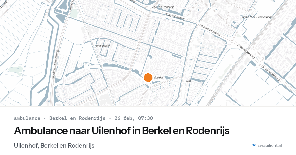 Ambulance naar Uilenhof in Berkel en Rodenrijs — 26 feb 2026