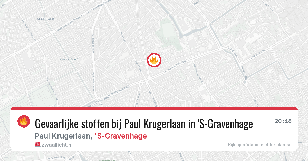 Gevaarlijke stoffen bij Paul Krugerlaan in 'S-Gravenhage — 18 jan 2026