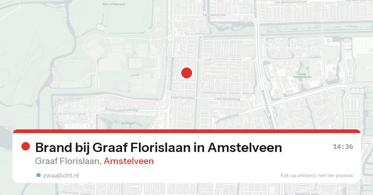 Brand bij Graaf Florislaan in Amstelveen — 19 jun 2026