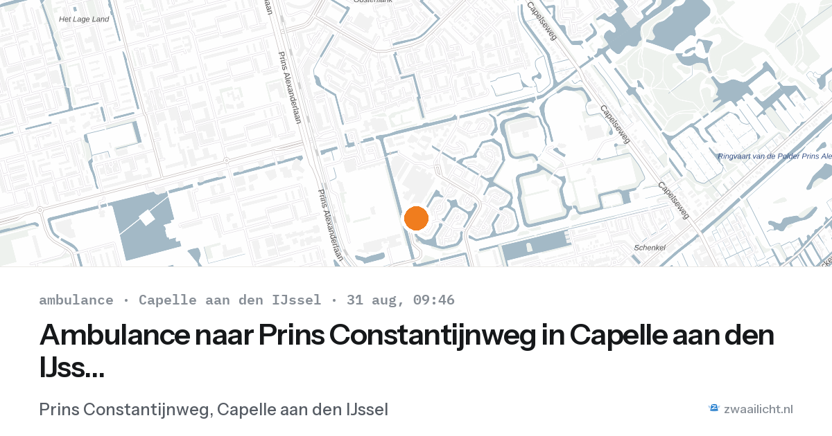 Ambulance naar Prins Constantijnweg in Capelle aan den IJssel — 31 aug 2026