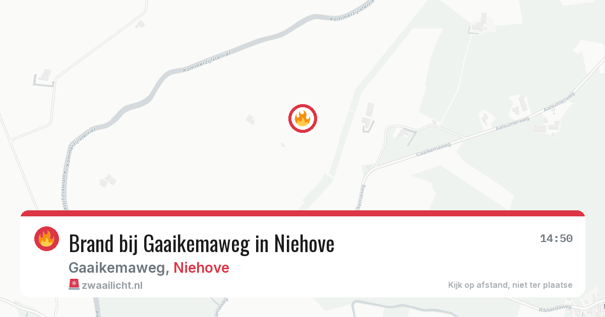 Brand bij Gaaikemaweg in Niehove — 29 mei 2026