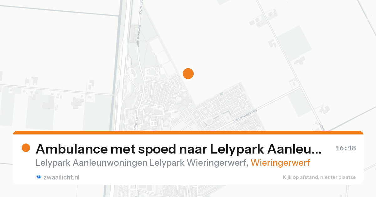 Ambulance met spoed naar Lelypark Aanleunwoningen Lelypark Wieringerwerf in Wieringerwerf — 18 aug 2026