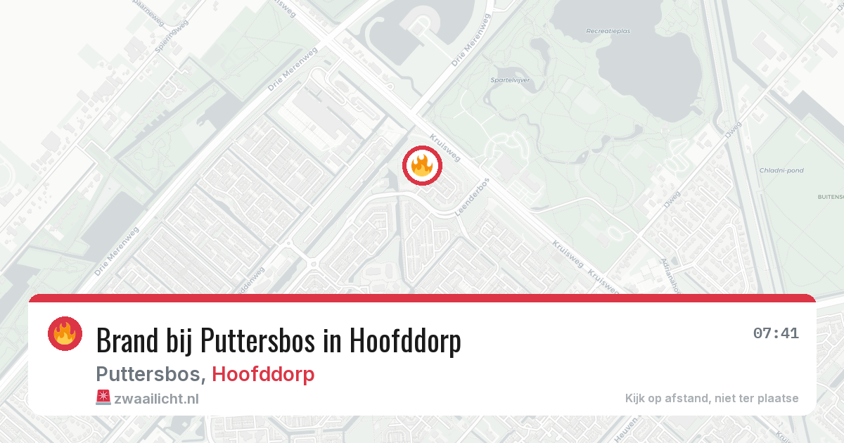Brand bij Puttersbos in Hoofddorp — 11 jul 2026