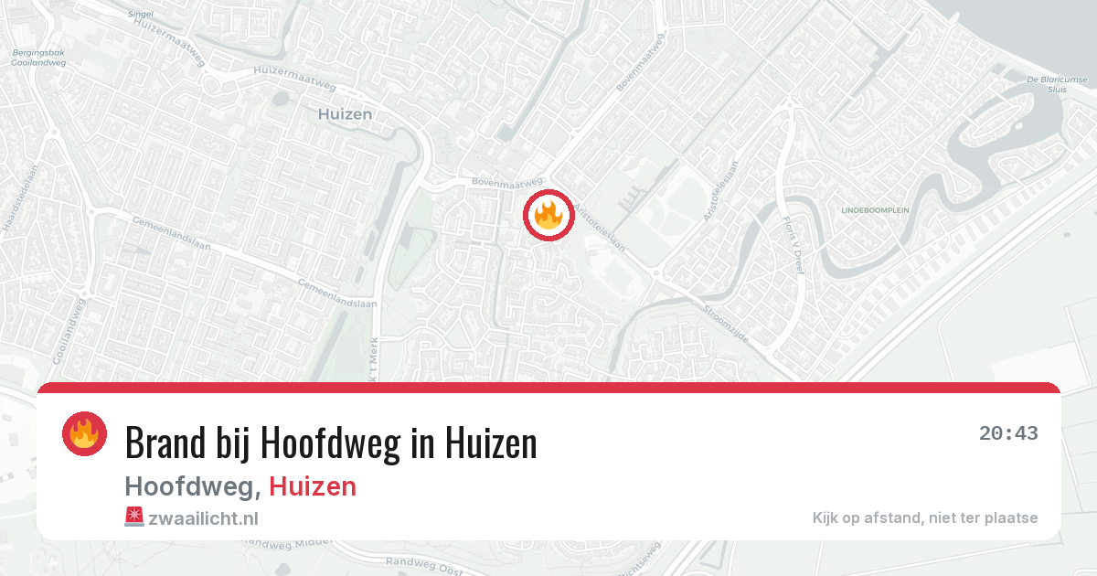 Brand bij Hoofdweg in Huizen — 12 feb 2026