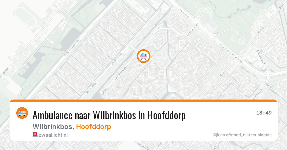 Ambulance naar Wilbrinkbos in Hoofddorp — 2 aug 2026