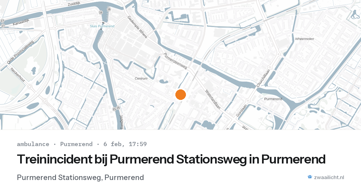 Treinincident bij Purmerend Stationsweg in Purmerend — 6 feb 2026