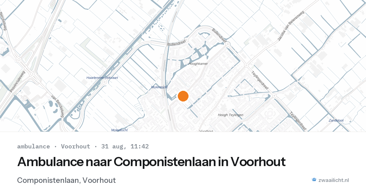 Ambulance naar Componistenlaan in Voorhout — 31 aug 2026