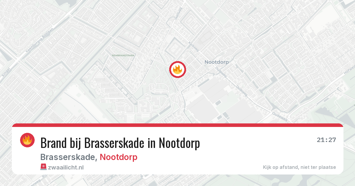 Brand bij Brasserskade in Nootdorp — 7 aug 2026