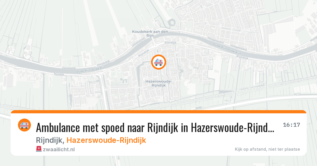 Ambulance met spoed naar Rijndijk in Hazerswoude-Rijndijk — 26 mrt 2026