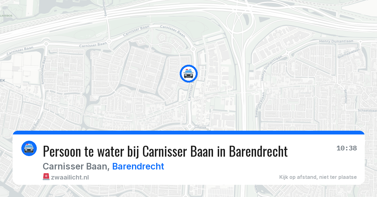 Persoon te water bij Carnisser Baan in Barendrecht — 13 aug 2026