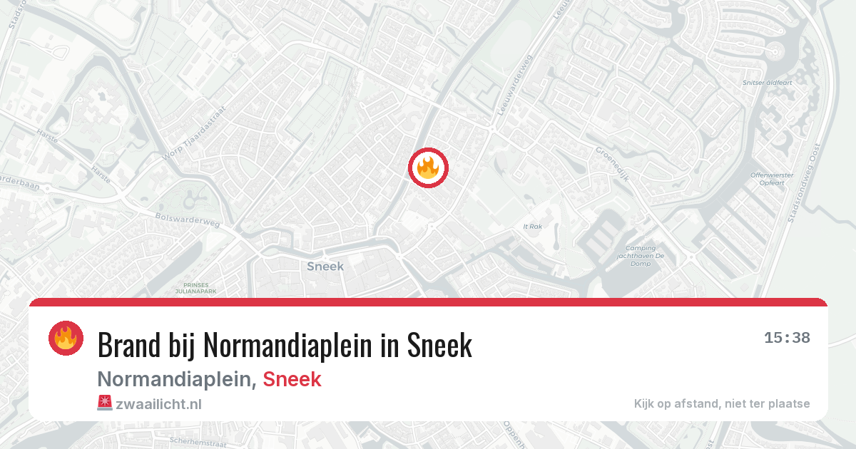 Brand bij Normandiaplein in Sneek — 8 jun 2026