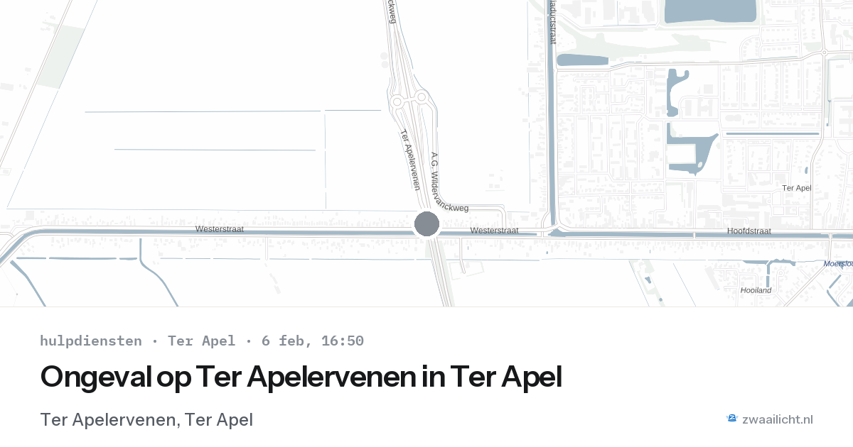 Ongeval op Ter Apelervenen in Ter Apel — 6 feb 2026