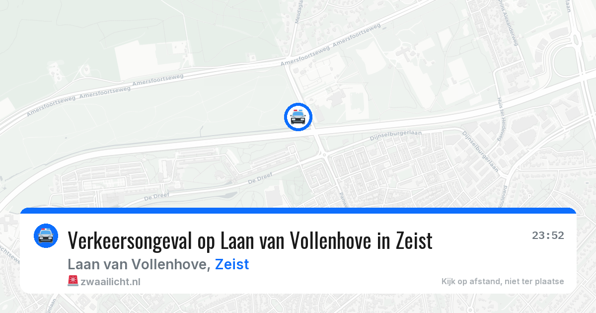 Verkeersongeval op Laan van Vollenhove in Zeist — 10 mei 2026