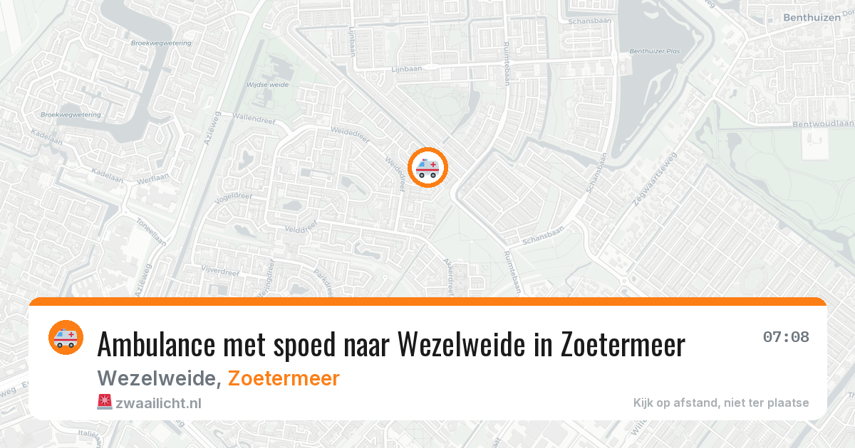 Ambulance met spoed naar Wezelweide in Zoetermeer — 11 jun 2026