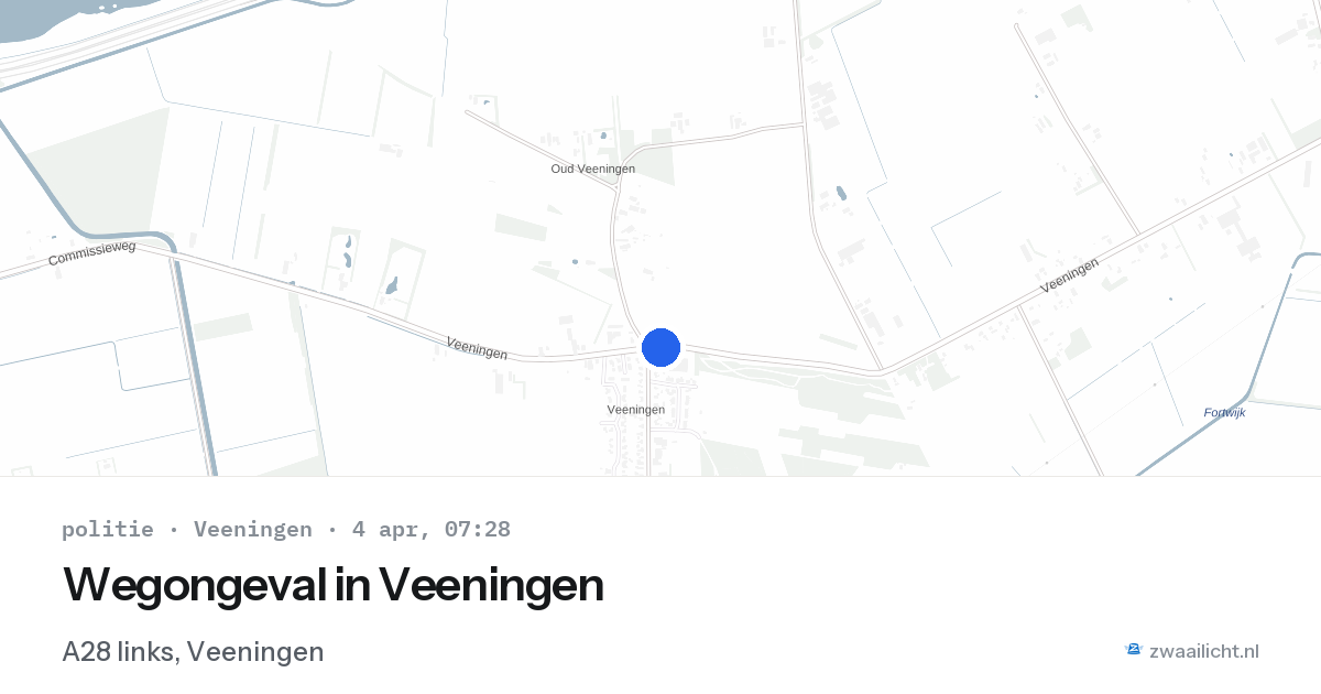 Wegongeval in Veeningen — 4 apr 2026