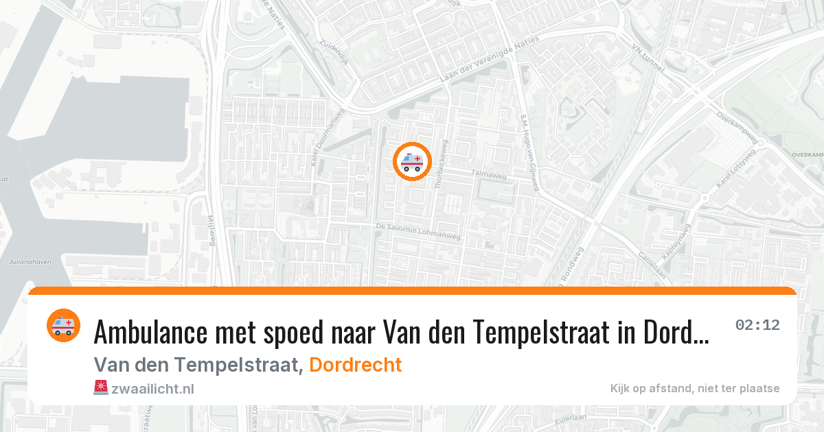 Ambulance met spoed naar Van den Tempelstraat in Dordrecht — 22 jan 2026