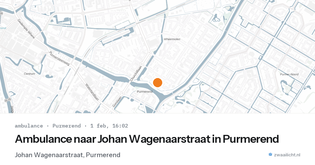 Ambulance naar Johan Wagenaarstraat in Purmerend — 1 feb 2026