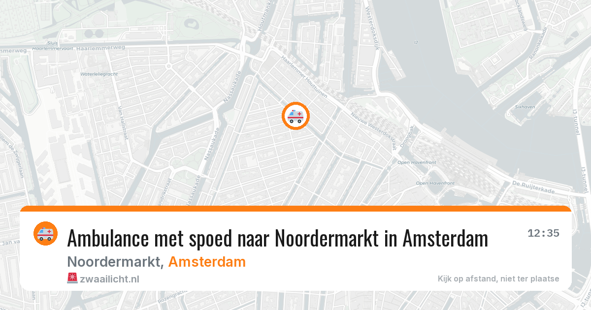 Ambulance met spoed naar Noordermarkt in Amsterdam — 15 jun 2026