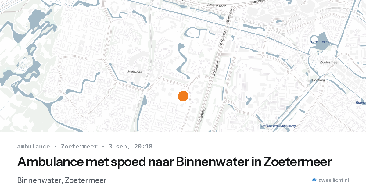 Ambulance met spoed naar Binnenwater in Zoetermeer — 3 sep 2026