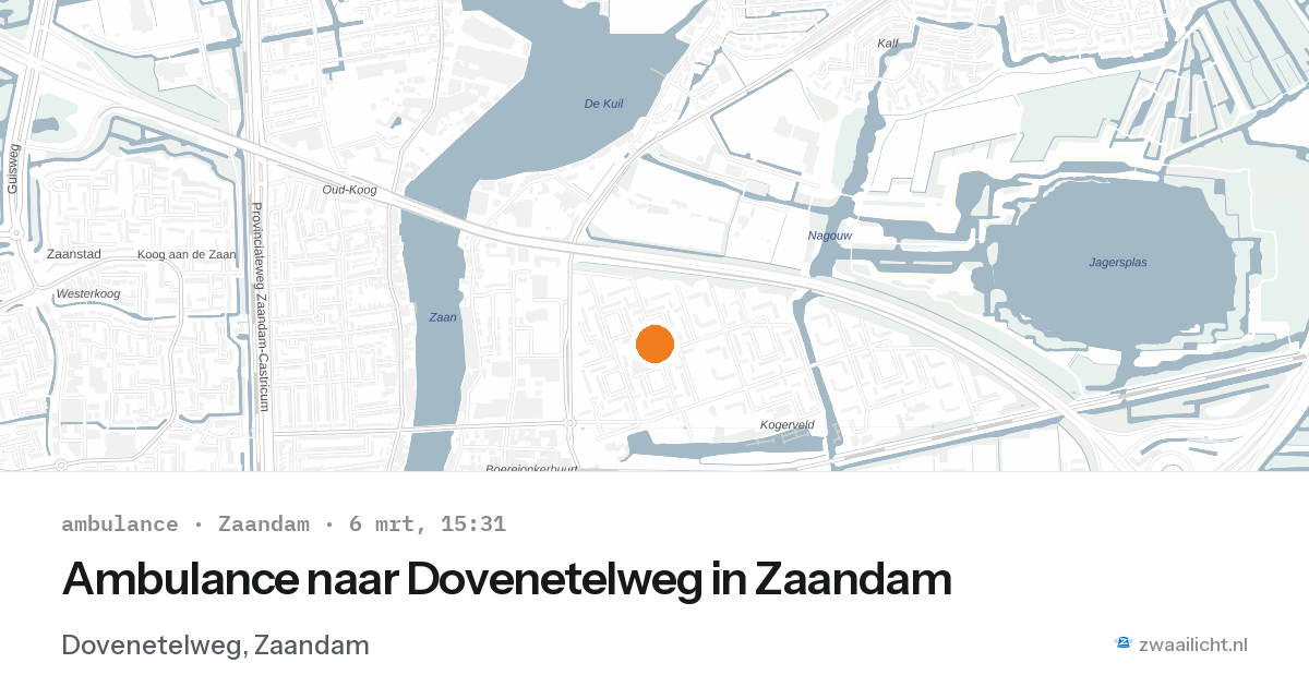 Ambulance naar Dovenetelweg in Zaandam — 6 mrt 2026