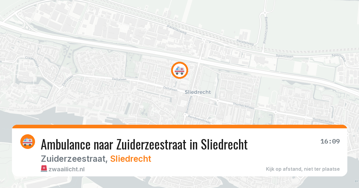 Ambulance naar Zuiderzeestraat in Sliedrecht — 30 jul 2026
