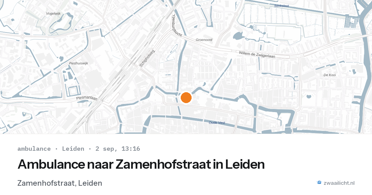 Ambulance naar Zamenhofstraat in Leiden — 2 sep 2026