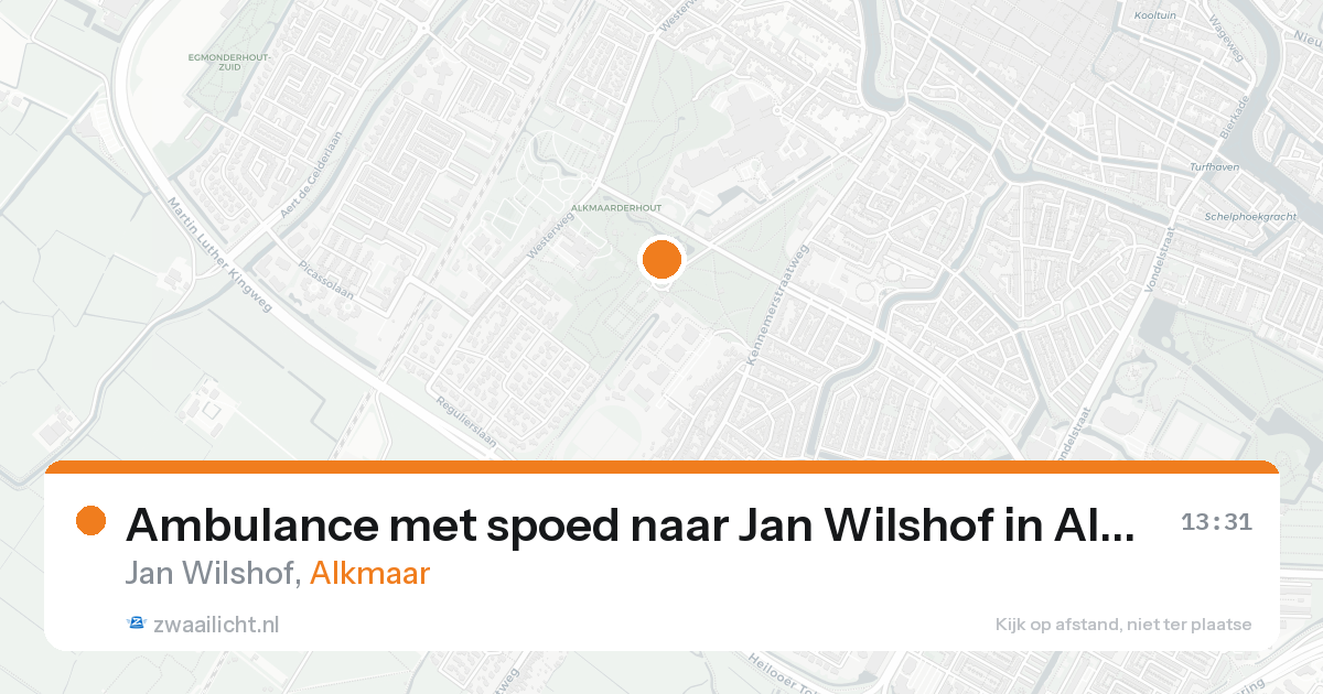 Ambulance met spoed naar Jan Wilshof in Alkmaar — 17 aug 2026